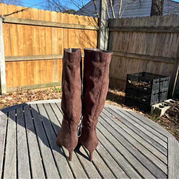 A new day womans Boots Brown faux suede size 9.5 wide knee high winter fall nwt - Picture 7 of 10